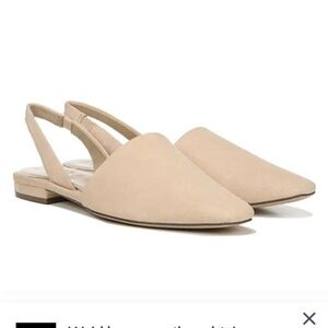 Women Light beige soft suede slingback shoes sz.10